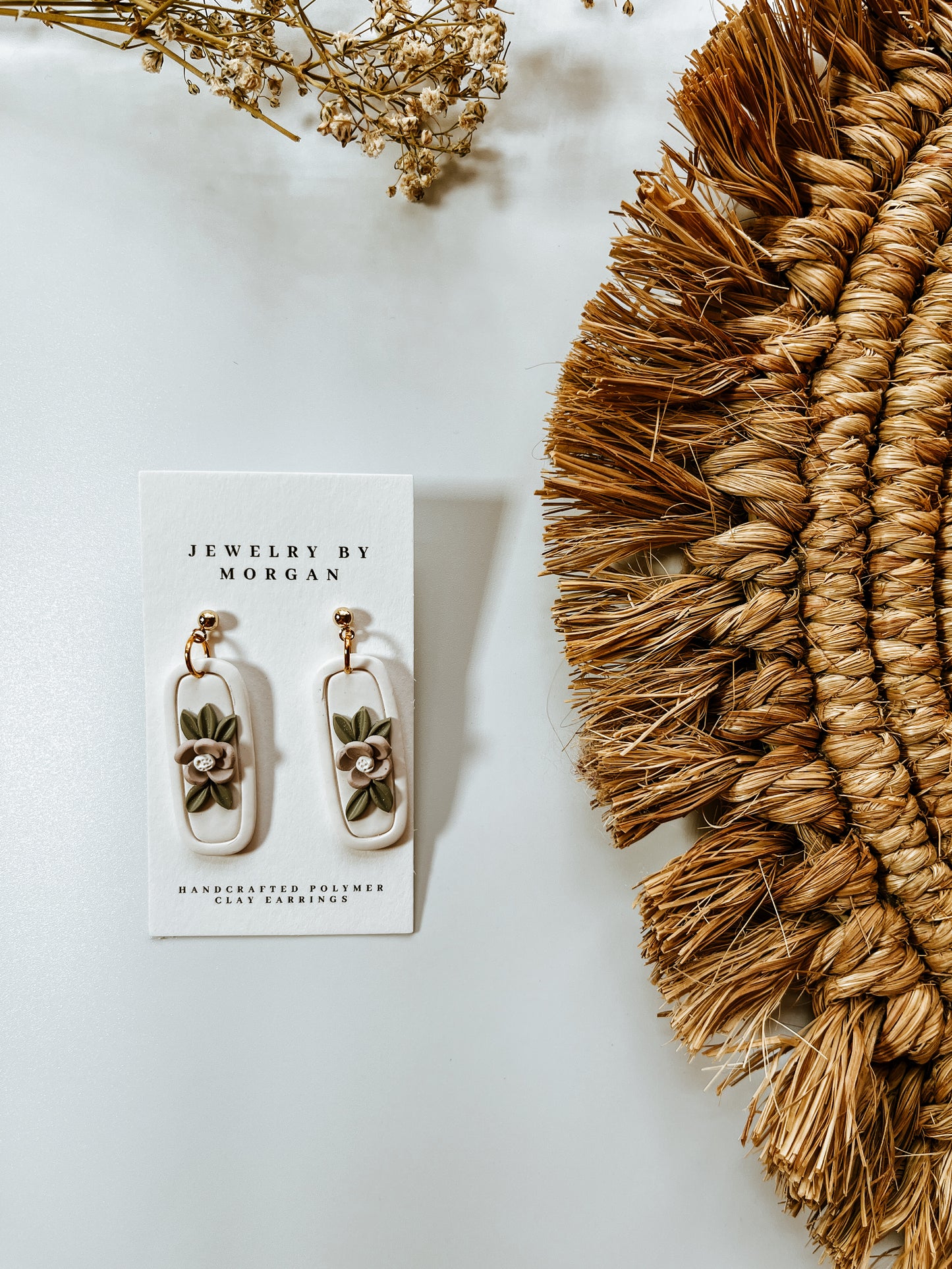 Elongated Border Floral Dangles