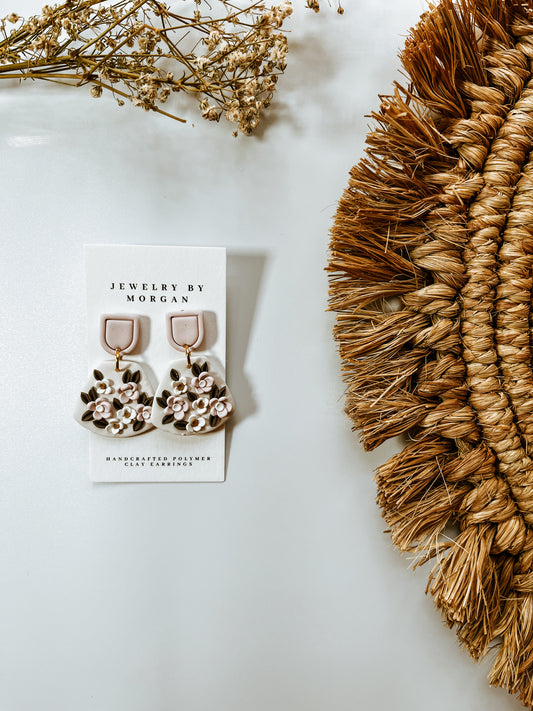 Pink Floral Dangles